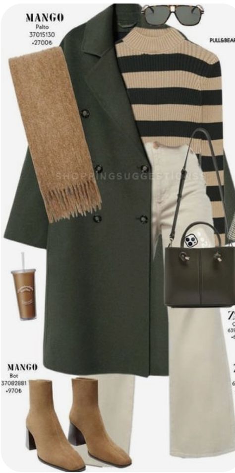 Sophisticated Autumn Outfits, Fall Fashion Amsterdam, Wide Leg Brown Pants Outfit Winter, Green And Brown Winter Outfit, Casual Chic Autumn Outfits 2023, Fall Outfits 2023 Hijab, Brown Pants Outfit Ideas Women, Wide Leg Hijab Outfit, Casual Nyc Outfit Fall