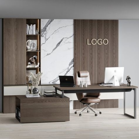 Boss Desk - Office Furniture 02 Boss Office Design Modern, Boss Desk Office, Office Corporate Design, Accounting Firm Office Design, Modern Office Design Boss, Lawyer Office Design Modern, Boss Office Room Design, Boss Office Interior Design Luxury, Boss Office Interior Design