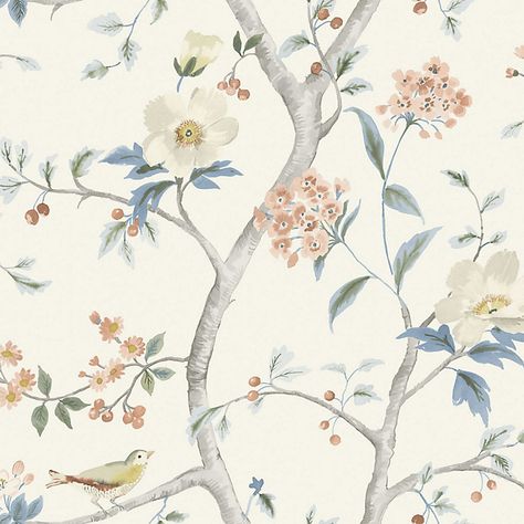 In 17th century Europe, wealthy collectors, designers and craftsmen were obsessed with everything Chinese, from art to hand painted silks. Our Chinoiserie Floral Wallpaper designs capture the romantic look of those delicately painted florals in soft, colorful hues perfect for the living room, powder room or bedroom.  Chinoiserie Floral Wallpaper features:  Double roll. Half-drop match. Unpasted. Washable. Strippable. Removable. Chinoiserie Patterns, Lillian August, Drops Patterns, Floral Branch, Botanical Wallpaper, Ballard Designs, White Wallpaper, Silk Painting, Wallpaper Samples