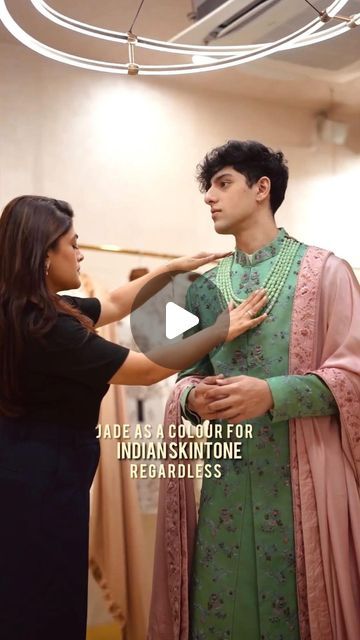 Jatin Malik on Instagram: "Jatin Malik x Styl Inc by Meha Bhargava 

Presenting Styled by J- a series where we style YOU with one of our favourite wedding stylists! 

Watch us style this beautiful Jade Green sherwani for our groom to be✨

PR by: @inhouse_pr 
Styling assist: @stylebysagarika @sushmita8181 

#jatinmalikcouture #jmc #explore #jmccouture #bts #alnassr #fashiondesigning #handstitching #weddingoutfits  #indianwedding #jmcshoes #jatinmalik #pastelweddingtheme #summerwedding #summerweddings #weddingideas" Green Sherwani, Jatin Malik, Pastel Wedding Theme, Groom To Be, Wedding Stylist, Jade Green, Wedding Outfit, Hand Stitching, Indian Wedding