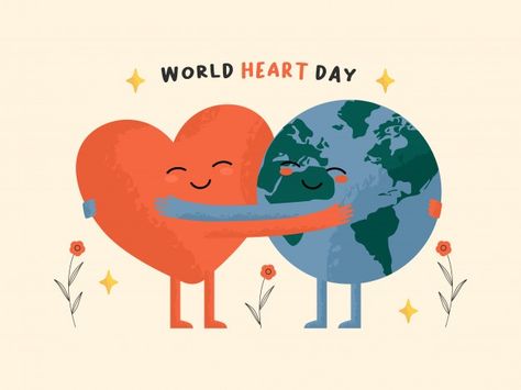 Hearts Day Quotes, World Environment Day Posters, World Heart Day, Earth Map, World Health Day, Heart Poster, Happy Earth Day, Inspirational Quotes About Success, Heart Illustration