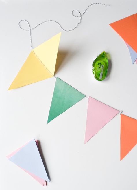 Diy Party Bunting, Affordable Party Decorations, Bunting Template, Bunting Diy, Paper Bunting, Ramadan Crafts, Party Bunting, Festival Diy, Bunting Flags