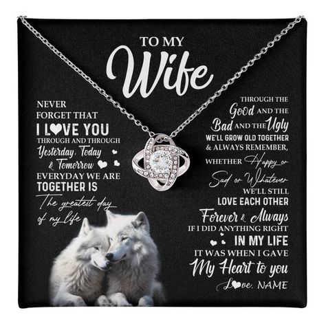 Personalized To My Wife Necklace From Husband Wolf Never Forget That I Love You Wife Wedding Anniversary Birthday Christmas Customized Gift Box Message Card This Necklace Comes With A Message Card And Gift Box For Personalized Name Wolf Wife Soulmate Gifts For Wife Wife Life Wife Necklace From Husband Cool Wife Wife Ideas For Christmas Wife Funny Wife Sayings Wife Wedding Day Anniversary Gift For Wife Birthday Gift For Wife Romantic Gift For Wife Gift For Wife Special Gift For Wife Luxury For Love You Wife, Gift For Wife Birthday, Funny Wife, Romantic Gifts For Wife, Love Your Wife, Wife Necklace, Wife Christmas, Anniversary Gift For Wife, To My Wife