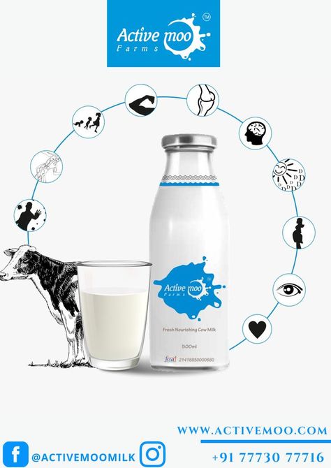 Nurture yourself with Naturally Rich Protein A2 Milk to improve Strength without compromising the taste. Looking for Gir Cow Milk in Indore? Buy organic milk in Indore at Active Moo. Milk Advertising, Gir Cow, A2 Milk, Nurture Yourself, Fabric Store Design, Cow Logo, Egg Packaging, Digital Advertising Design, Milk Brands