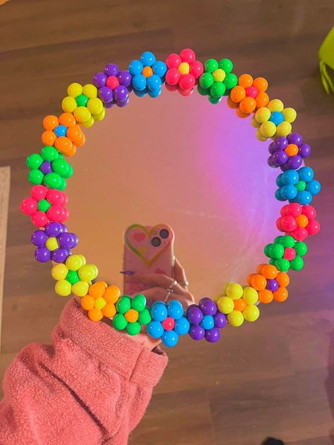 Groovy Flower Mirror Custom Clay Flower Mirror HandmadeEtsy Groovy Flower Painting, Clay Flower Mirror, Groovy Room Decor, Decorated Mirror, Pastel Cupcakes, Mirror Handmade, Drawing Room Decor, Flower Mirror, Clay Diy Projects