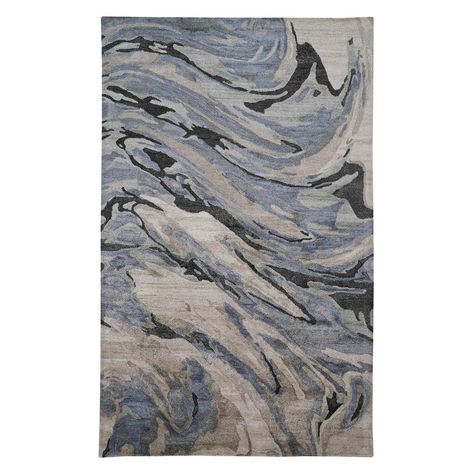 Feizy Rugs, Muted Color Palette, How To Look Rich, Blue Bedding, Handmade Area Rugs, Abstract Rug, Hand Tufted Rugs, Watercolor Design, Accent Rugs