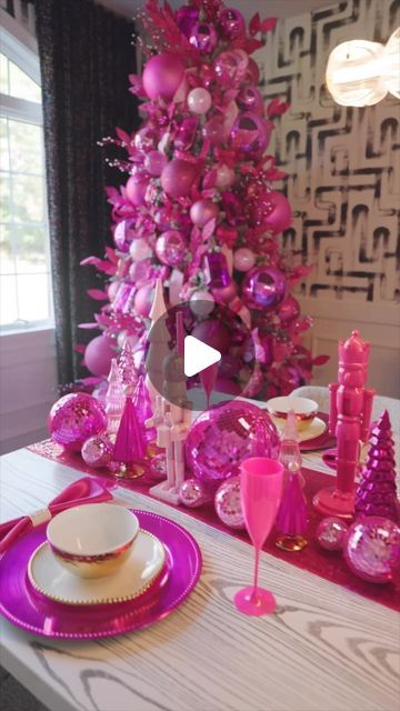 SAMI RICCIOLI on Instagram: "C’mon B A R B I E Let’s Go Party !!!! Who wants to come for dinner in my Barbie dream world? This was so much fun to create 🎀🎀🎀 Custom Barbie stockings and tree skirt from my collection with @islandtoeastside #barbie #barbiedecor #barbieparty #christmas #christmasdecor #pinkpinkpink #pinkmas #barbiestyle #barbiegirl #christmastree #pinkchristmas" Pink Tree Decorations Decorating Ideas, Barbie Xmas Tree, Barbie Tree Christmas, Barbie Christmas Decor, Barbie Christmas Tree Ideas, Pink Christmas Tree Decorations Ideas, Black Barbie Christmas Tree, Barbie Christmas Decorations, Barbie Christmas Tree Ornaments