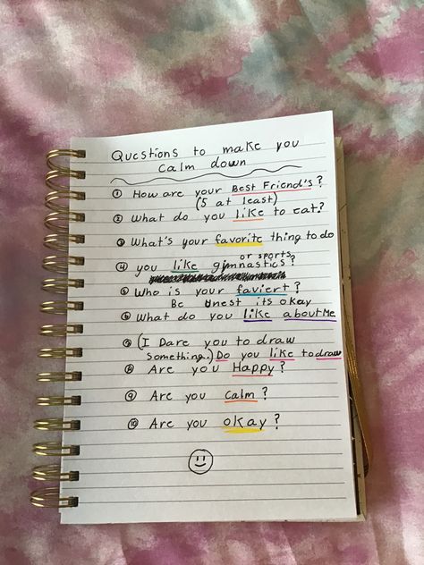 Questiens to make you calm down Things To Draw To Calm Down, Ways To Calm Yourself Down, Things To Do To Calm Down, How To Calm Someone Down Over Text, Things To Help You Calm Down, Things To Calm Yourself Down, How To Be A Calmer Person, How To Calm Someone Down, How To Calm Down When Panicking