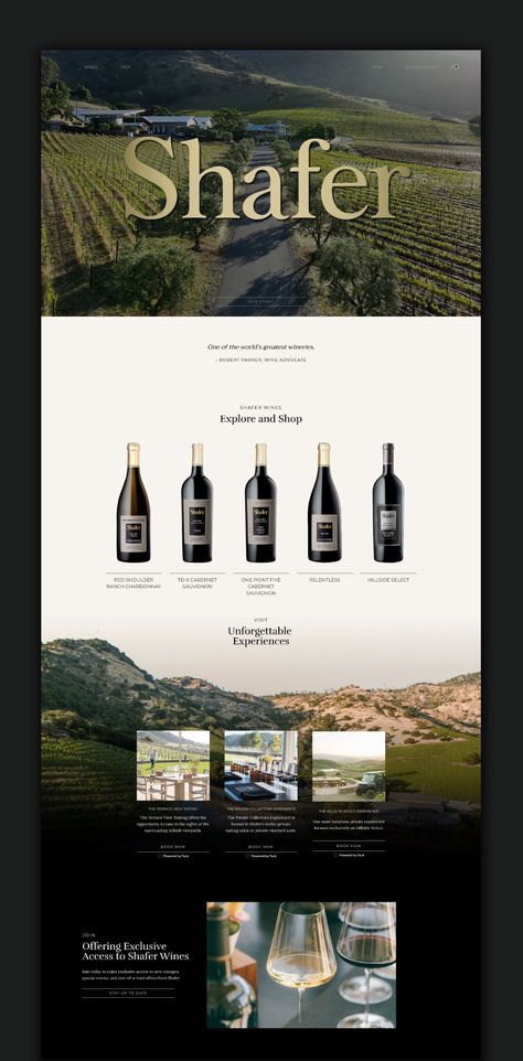 CF Napa Brand Design’s Shafer Vineyards Creative Work Including Digital. To See This Project & Many More, Click Here. Vineyard Branding, Wine Website Design, Vineyard Logo, Wine Website, Story Development, Brand Strategy Design, Dry Wine, Marketing Collateral, Custom Bottles