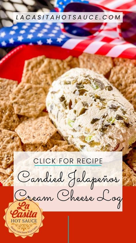 One of the easiest things to serve your guests is this spicy and sweet La Casita Candied Jalapeños Cream Cheese Log. The best part of this simple recipe is that it only requires 3 ingredients to prepare. Cream Cheese Log, Cheese Log Recipes, Candied Jalapenos, Cheese Log, Jalapeno Cheese, Cheese Appetizers, Simple Recipe, Christmas Treats, 3 Ingredients