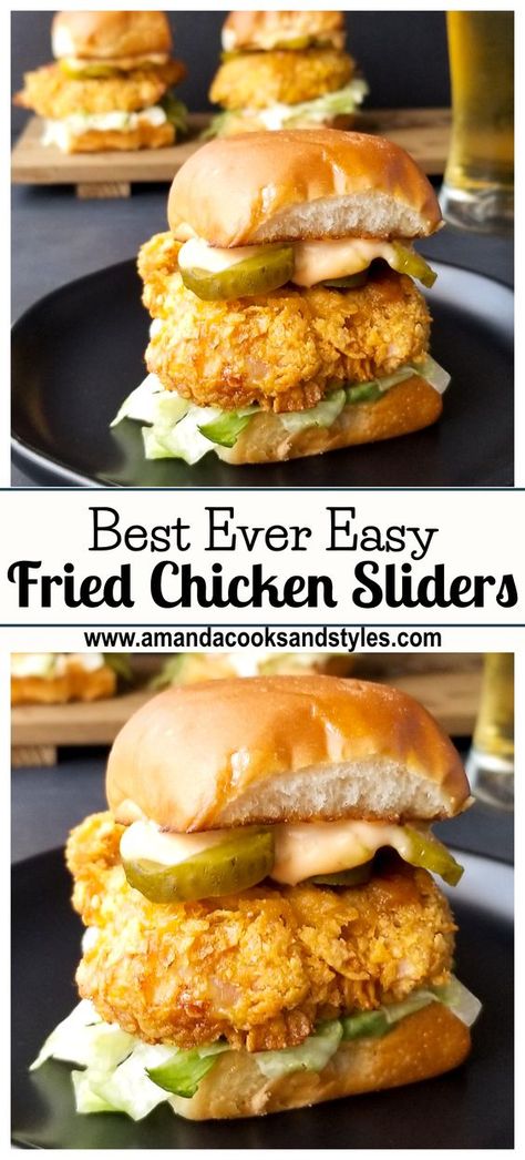 Fried Chicken Hawaiian Roll Sliders, Mini Fried Chicken Sliders, Fried Buffalo Chicken Sliders, Air Fryer Chicken Sliders, Fried Chicken Cutlet Sandwich, Chicken Strip Sliders, Breaded Chicken Sliders, Spicy Chicken Sliders Recipes, Fried Chicken Appetizers