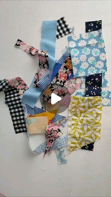 Using Up Scraps Of Fabric, Knit Fabric Scrap Projects, Scraps Quilt Leftover Fabric, Scrap Material Projects Sewing, Diy Scrap Fabric Ideas, Silk Scraps Projects, Patchwork Quilt Patterns Beginner, How To Make Patchwork Fabric, Small Scrap Fabric Projects