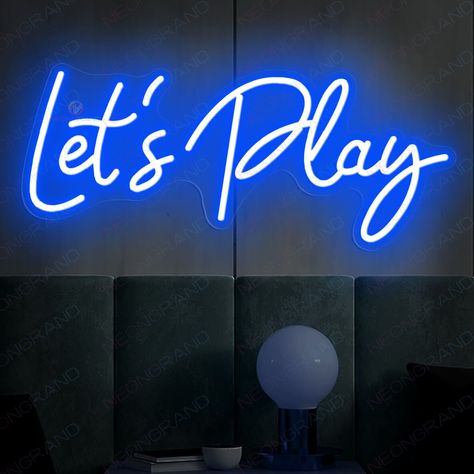 #NeonSigns #BrightIdeas #NeonSignNames #NeonInspiration #NeonRoom #RoomDecor Custom Playroom, House Front Wall Design, Front Wall Design, Game Room Wall Art, Custom Neon Lights, Play All Day, Wedding Neon Sign, Kids Signs, Neon Wedding