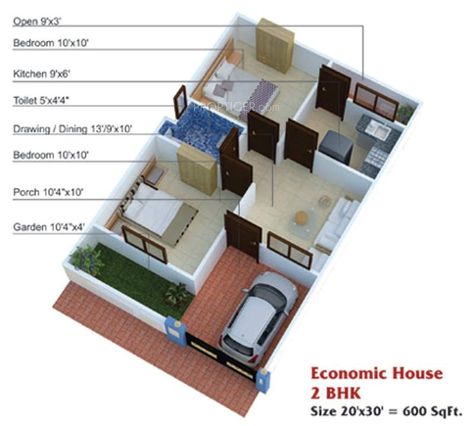 Bedroom Indian Style, 500 Sq Ft House, 800 Sq Ft House, 1000 Sq Ft House, 20x30 House Plans, House Plans 2 Story, 20x40 House Plans, Architecture Styles, Plan 2d