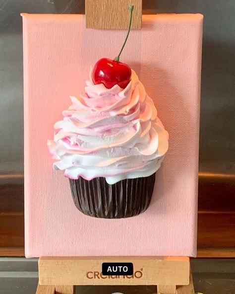 Fake desserts #icecreamsundae #milkshakes #fakesweets #fakecake #fakefood #foodprops #partyideas #photoprops #icecreamparlour #partydecor… | Instagram Cupcake Painting On Canvas, Food Props Diy, Cupcake Craft, 3d Cupcake, Canvas Easel, Collage 3d, Candy Decorations Diy, Dessert Decor, Wall Art For Kitchen