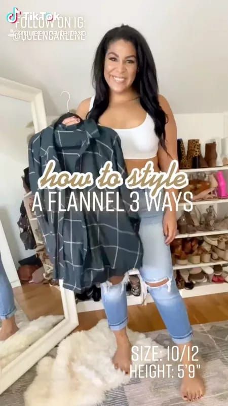 3 ways to style a flannel! Flannel: only $25 from target fashion. casual style, casual outfits, flannel, how to style flannel, midsize, midsize fashion, sweater dress, amazon finds, amazon, amazon fashion, Walmart, Walmart fashion, Walmart finds, target, target finds, target fashion, red dress, mom jeans, ripped denim, leather leggings, Spanx, leather pants, lace cami, lace camisole Casual Outfits Flannel, Long Flannel Outfit, How To Style Flannel Shirt Women, Women Flannel Outfit, How To Style Flannel Shirt, Jeans And Flannel Outfit, Ways To Style A Flannel, Flannel Outfits For Women, How To Style Flannel