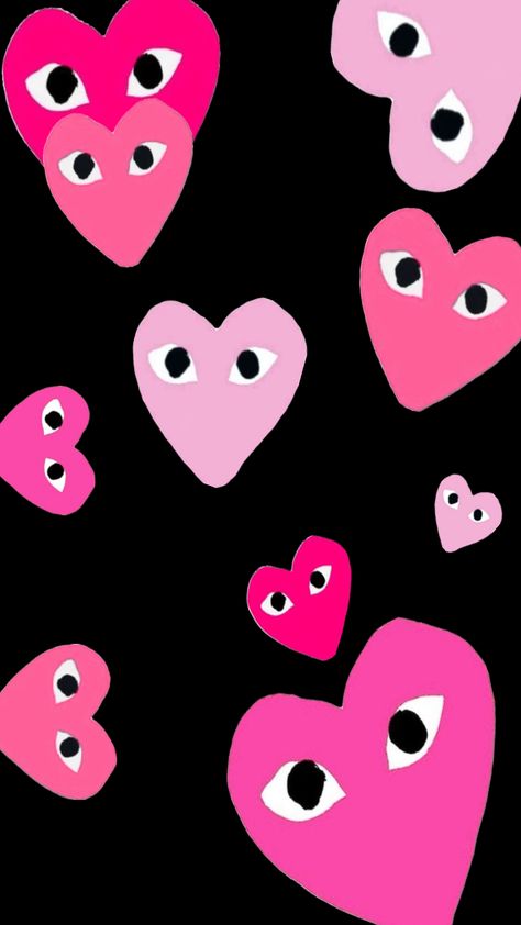 Created by XoAngelLove on Shuffles Cdg Heart Wallpaper, Cdg Wallpaper, Diy Shirt Printing, Pink And Black Wallpaper, Kaws Wallpaper, Pretty Wallpaper Ipad, Trippy Iphone Wallpaper, Pineapple Wallpaper, Y2k Wallpaper