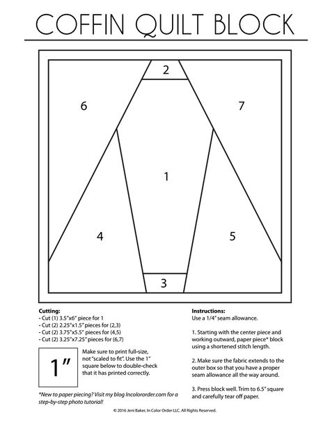 Coffin Quilt Template, Coffin Quilt Block, Coffin Bag Sewing Pattern, Coffin Quilt Pattern, Halloween Sewing Projects Free Pattern, Halloween Quilt Ideas, Sunflower Quilts Ideas, Goth Quilt, Coffin Template