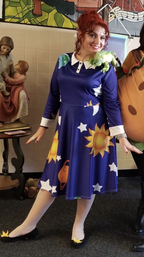 Miss Frizzle costume Ms Frizzle Dress, Miss Frizzle Costume, Frizzle Costume, Miss Frizzle, Ms Frizzle, Halloween, Dresses