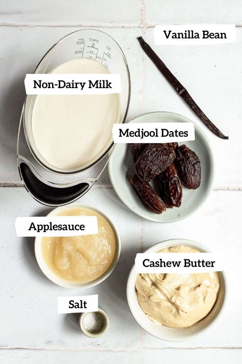 Date Sweetened No-Churn Vegan Vanilla Ice Cream Date Sweetened Ice Cream, Dairy Free No Churn Ice Cream, Whole 30 Ice Cream, Date Ice Cream Recipe, No Churn Coconut Milk Ice Cream, No Churn Vegan Ice Cream, Vegan No Churn Ice Cream, Nice Cream Vanilla, Non Dairy Ice Cream Recipe