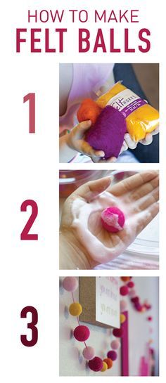 Make Felt Balls, Make A Garland, Tovad Ull, Baby Mobil, Felt Balls, Décor Diy, Felt Ball, Felt Diy, Easy Diy Crafts