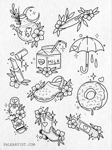 Flash Tattoos Tattoos In Memory, Flash Art Tattoos, Tattoo Apprenticeship, Petit Tattoo, Vine Videos, Magic Tattoo, Flash Tattoo Designs, Tattoo Flash Sheet, Doodle Tattoo