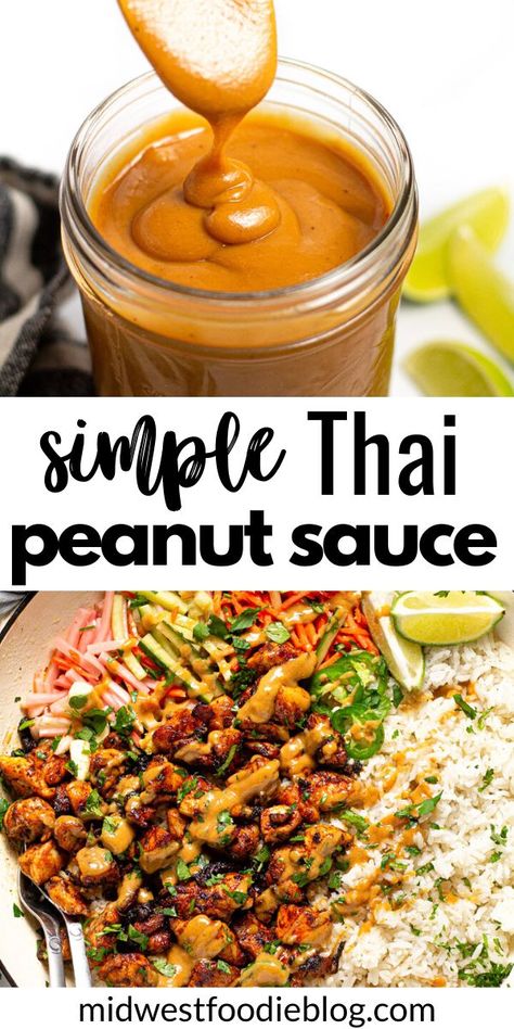 Easy Thai Peanut Sauce, Easy Peanut Sauce, Pork Noodles, Thai Peanut Sauce, Vegan Thai, Thai Peanut, Crispy Pork, Thai Dishes, Peanut Sauce