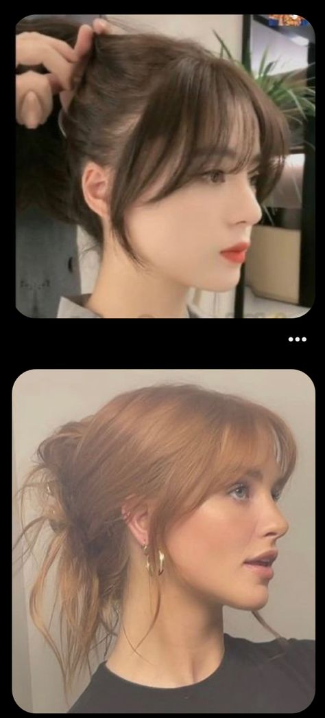 Curtain Bangs And Normal Bangs, Cute Haircut Bangs, Bangs With 90s Layers, Bangs That Can Be Side Swept, Olisunvia Hair, Bangstyle Hair Long Asian, Spunky Hair Color, I Will Never Understand Some People, Shoulder Length With Bangs Round Face