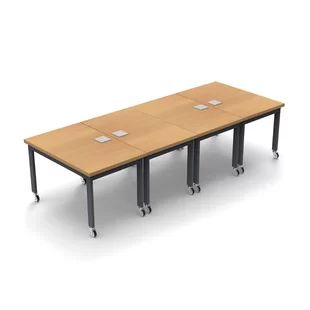 Symple Stuff Rectangular Conference Table | Wayfair Industrial Casters, Team Collaboration, Conference Meeting, Power Bars, Conference Tables, Tables Set, Inbox Zero, Global Office Furniture, Meeting Table