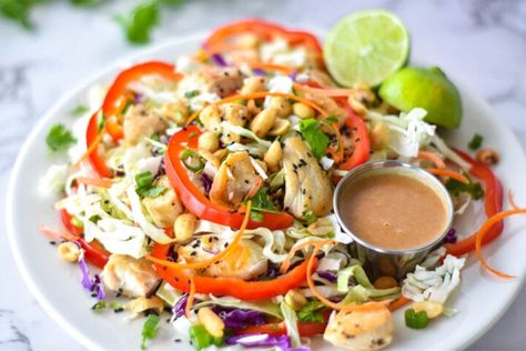 Spicy Thai Chicken Salad — Foodborne Wellness Chicken Salad Healthy, Thai Chicken Salad, Vegan Crockpot, Paleo Main Dishes, Healthy Chicken Salad, Spicy Thai, Salad Healthy, Primal Recipes, Thai Chicken