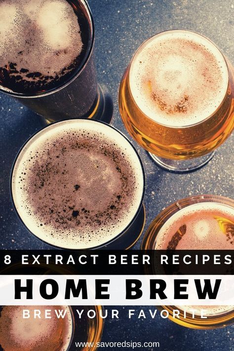 8 great extract beer recipes that we’ve personally tried. We can confidently say that these extract beer recipes will save you time and effort and they won’t leave you disappointed in the end. | Extract Beer Recipes | Homebrew Recipes | Beer Recipes | #homebrewing #recipe #beer #extract Home Brewing Beer, Beer Recipes Homebrew, Beer Brewing Recipes, Brewing Recipes, Homebrew Recipes, Brewing Beer, Dark Beer, Home Brew, Beer Recipes