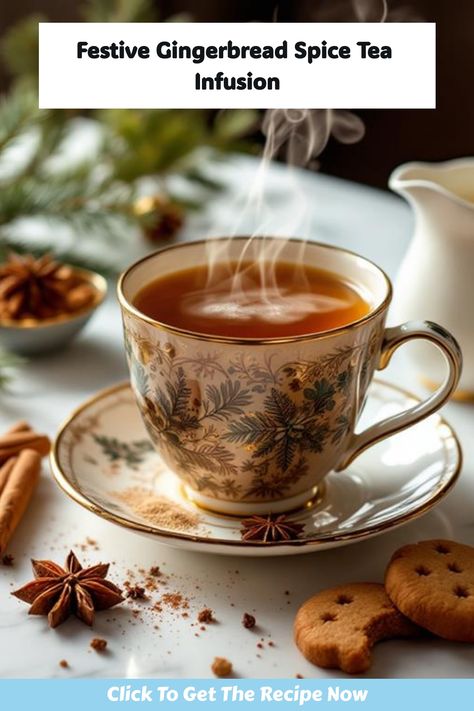 Festive gingerbread spice tea infusion that evokes memories of holiday baking and cheer. Infused Oil Recipes, Gingerbread Tea, Cup Recipes, Infused Recipes, Herbal Vinegar, Gingerbread Spice, Tea Infusion, Unique Drink, Homemade Cocktails