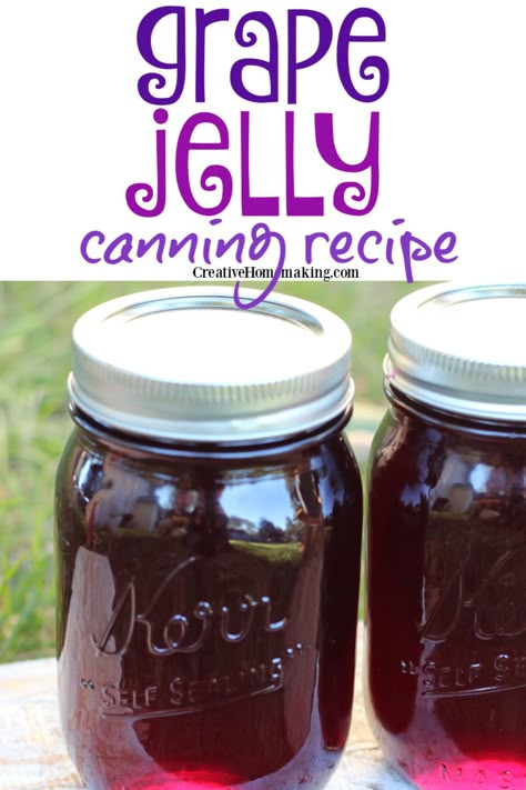 Lemon Drop Jelly Recipe, Sure Jell Grape Jelly Recipe, Canning Grape Jelly, Grape Jelly Recipe, Grape Jam Recipe, Canning Instructions, Homemade Grape Jelly, Preserved Food, Canning Jam Recipes