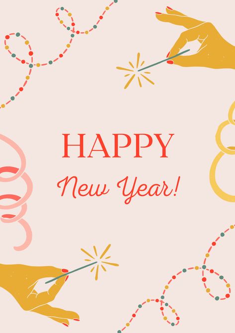 Happy New Year #canva #template #holiday #christmas New Years Illustration Design, Christmas Graphic Design Poster, Happy New Year Template Design, New Years Graphic Design, 2024 New Year Design, New Year Template Design, Happy New Year Minimalist, Happy New Year Graphic Design, New Years Illustration