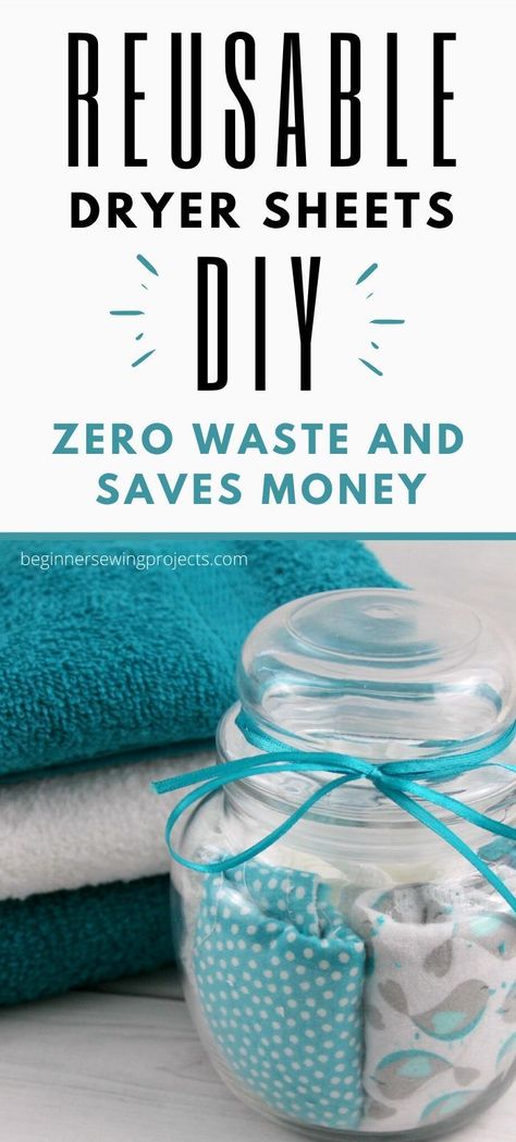 Upcycle Towels, Dryer Sheets Diy, Reusable Dryer Sheets, Diy Dryer Sheets, Homemade Dryer Sheets, Dryer Sheet, Christmas Sewing Projects, Glass Jars With Lids, Dryer Sheets