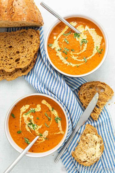 Marrow And Tomato Soup | Greedy Gourmet Marrow Soup Recipes, Marrow Soup, Healthy Vegan Soup, Marrow Recipe, Buttered Bread, Blender Soup, Vegetable Stock Cubes, Leftovers Soup, Turkey Soup