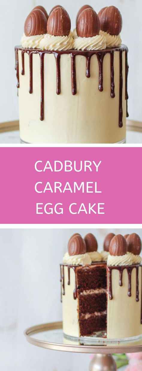 Cadbury Cake, Cadbury Egg Recipes, Egg Cake Recipe, Easy Easter Cake, Easter Cake Easy, Cadbury Caramel, Yummy Easter Desserts, Easy Cake Recipe, Easter Cake Recipes