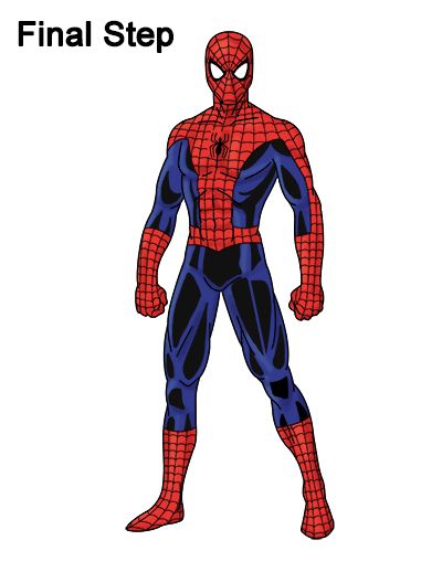 Spider-Man Drawing Spider Man Body Drawing, Spider Man Full Body Drawing, Spider Man Drawing Template, Spider Man Variations, Spider Man Full Body Sketch, Spiderman Full Body, Spider Man Standing, Bong Revilla, Rabbit Showmanship