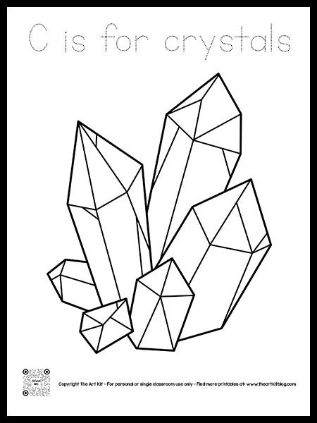 Letter C is for Crystals Coloring Page {Free Printable!} in Dotted Font - The Art Kit Crystal Coloring Page, Coloring Page Free Printable, Educational Activities For Kids, In Cursive, Cursive Font, Free Lettering, Cursive Fonts, Letter C, Art Kit