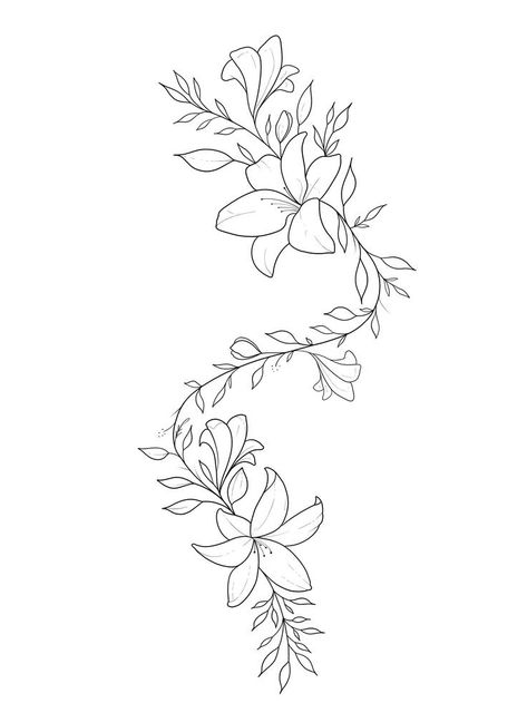 Wrap Around Tattoo Stencil, Tattoo Brazo Mujer, Floral Wrap Around Tattoo, Fine Line Floral, Rose Vine Tattoos, Flower Vine Tattoos, Around Arm Tattoo, Wrap Around Tattoo, Lily Flower Tattoos