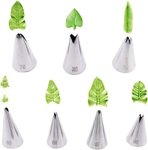 Amazon.com: Leaf Piping Tips, Hsxxf 7PCS Russian Piping Tips Stainless Steel Piping Tips Piping Nozzles Cake Piping Icing Nozzles Cake Decorating Tips Set for DIY Baking Tools (7PCS Leaf): Home & Kitchen Icing Tools, Pastry Kitchen, Russian Piping Tips, Piping Nozzles, Icing Nozzles, Cake Piping, Icing Piping Nozzles, Piping Techniques, Icing Piping