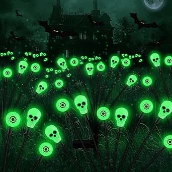 Solar Halloween Lights Outdoor,Halloween Decorations Outdoor, Scary Halloween Eyeball Lights,2PACKS 16LED,IP65 Waterproof,Halloween Decor for Garden/Yard/Patio/Lawn/Pathway(Green) Halloween Decorations Outdoor Scary, Halloween Lights Outdoor, Outside Halloween Decorations, Halloween Lighting Outdoor, Creative Halloween Decorations, Outdoor Halloween Decorations, Halloween Decorations Outdoor, Halloween Eyeballs, Outdoor Lighting Landscape