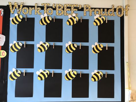 Display your best work in the primary classroom - Work to be proud of Art Work Wall Classroom, Proud Work Display, Work To Be Proud Of Display, Bee Themed Calendar, Kindergarten Art Display Wall, Classroom Displays Primary Ks1, Wall Display Ideas Classroom, Etsy Classroom Decor, Primary Classroom Decoration Ideas