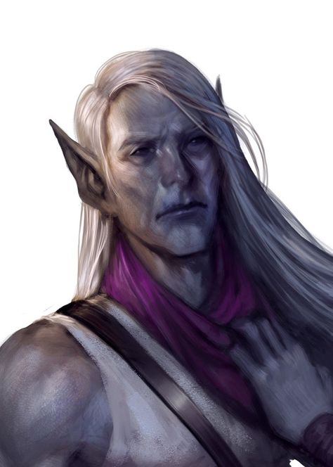 Old Elf Male, Dusk Elf, Elf Barbarian, Drow Male, Dnd Portraits, Old Elf, Portrait Male, Pathfinder 2e, Dnd Inspiration