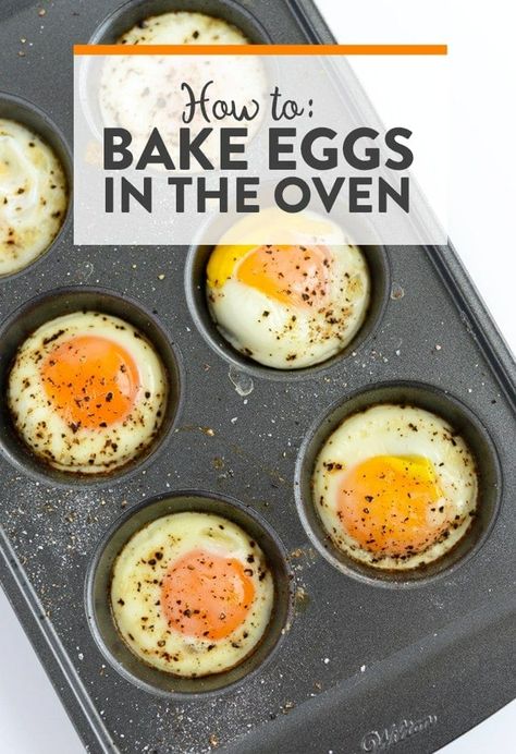 muffin tin and the oven. Baked eggs have the texture of a hard-boiled egg, but you don’t Bake Eggs, Eggs In The Oven, Creative Egg Recipes, Oven Baked Eggs, Eggs In Oven, Eggs In Muffin Tin, Ways To Cook Eggs, Baked Eggs Recipe, Fit Foodie Finds