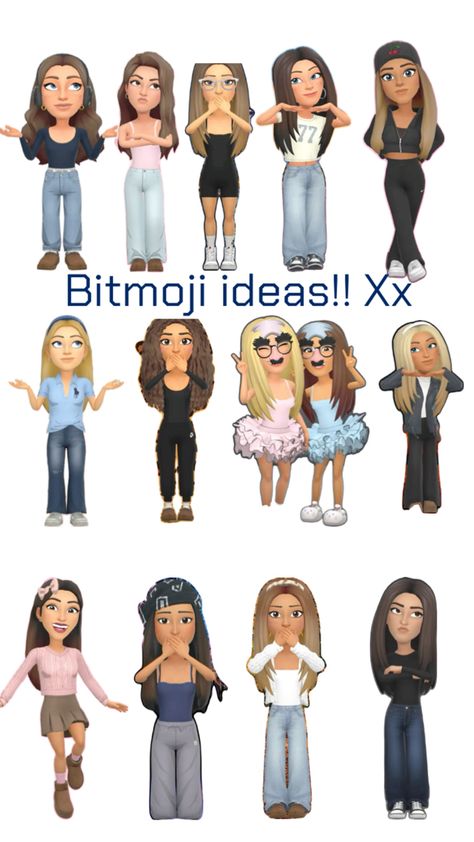 Cute,fun,classy outfits Cute Outfits For Bitmoji, Outfit Inspo For Snapchat Bitmoji, Fun Bitmoji Outfits, Snapchat Hairstyles Bitmoji, Bitmoji Cute Outfits, Basic Bitmoji Outfits, Christmas Bitmoji Outfits Duo, Snap Matching Outfits, Comfy Bitmoji Outfits