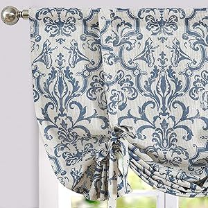 Amazon.com: jinchan Linen Tie Up Valance for Kitchen Flax Floral Drapes Vintage Farmhouse Medallion Window Treatments Light Filtering Curtain for Living Room Laundry Cafe Rod Pocket 1 Panel 45 Inch Slate Blue : Home & Kitchen Laundry Cafe, Floral Drapes, Cafe Rod, Tie Up Valance, Linen Valances, Tie Up Curtains, French Door Curtains, Curtain For Living Room, Window Treatments Living Room