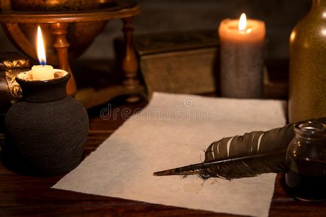 Old parchment paper with a quill and ink, medieval theme royalty free stock photo Parchment Paper Aesthetic, Ink And Quill Aesthetic, Parchment Aesthetic, Old Parchment Paper, Old Parchment, Witchcore Aesthetic, Medieval Theme, Quill And Ink, Half Elf