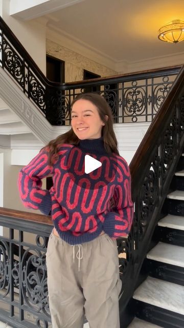 Emily on Instagram: "Wave sweater is officially finished!! Here’s me having fun and doing my silly little sweater modeling 🫶🏼 #knitting #wavesweaterkal" Wave Sweater, February 11, Better Day, Having Fun, Knitting, Crochet, On Instagram, Instagram