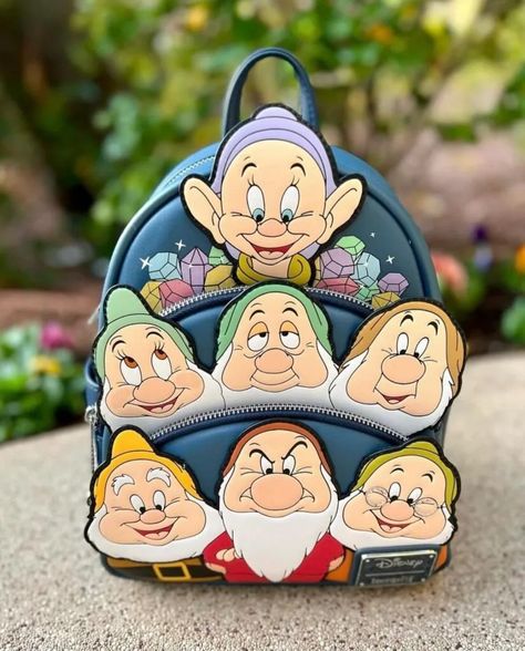 Seven Dwarfs Take Center Stage - loungefly - Disneyland Backpack, Disney Characters Christmas, Disney Bags Backpacks, Disney Room Decor, Cute Lounge, Cute Mini Backpacks, Snow White And The Seven Dwarfs, The Seven Dwarfs, Disney Handbags